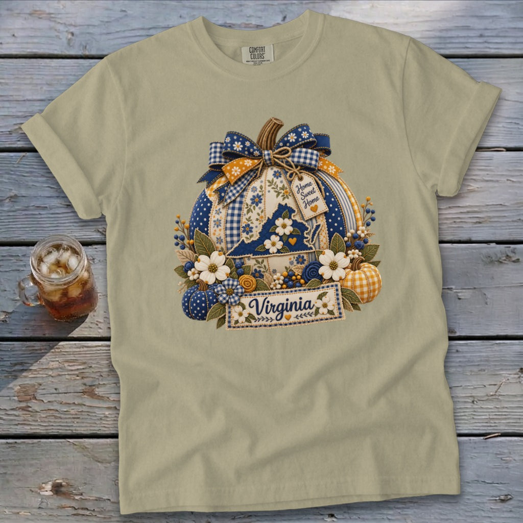 Virginia Faux Patchwork Pumpkin Signature Tee