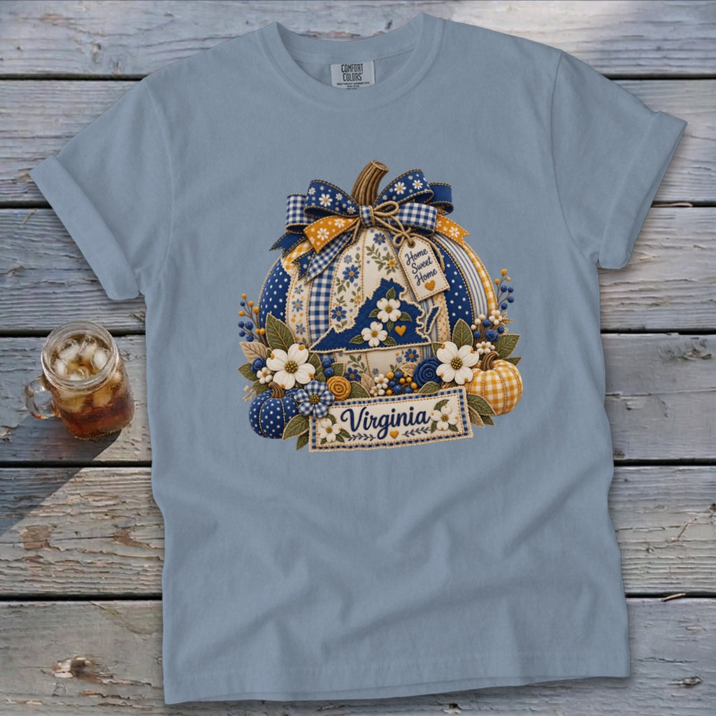 Virginia Faux Patchwork Pumpkin Signature Tee