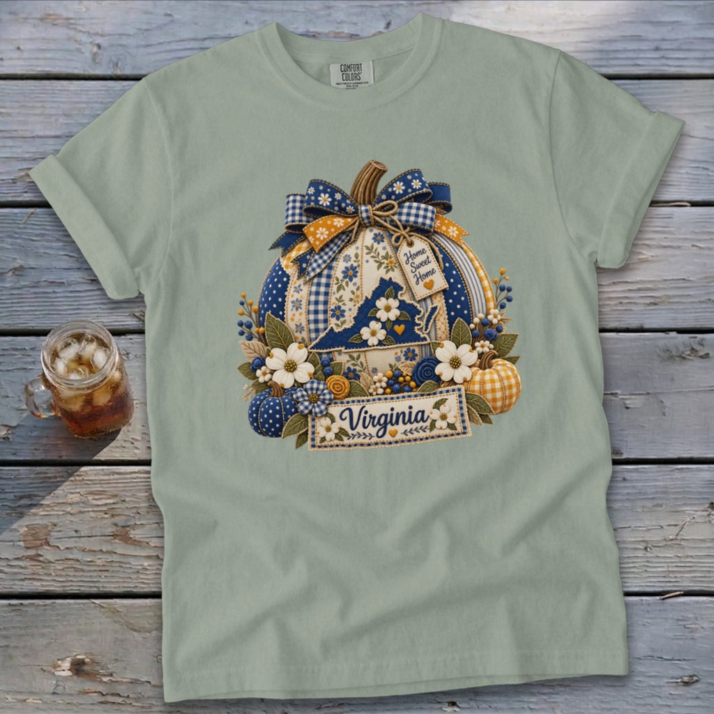 Virginia Faux Patchwork Pumpkin Signature Tee