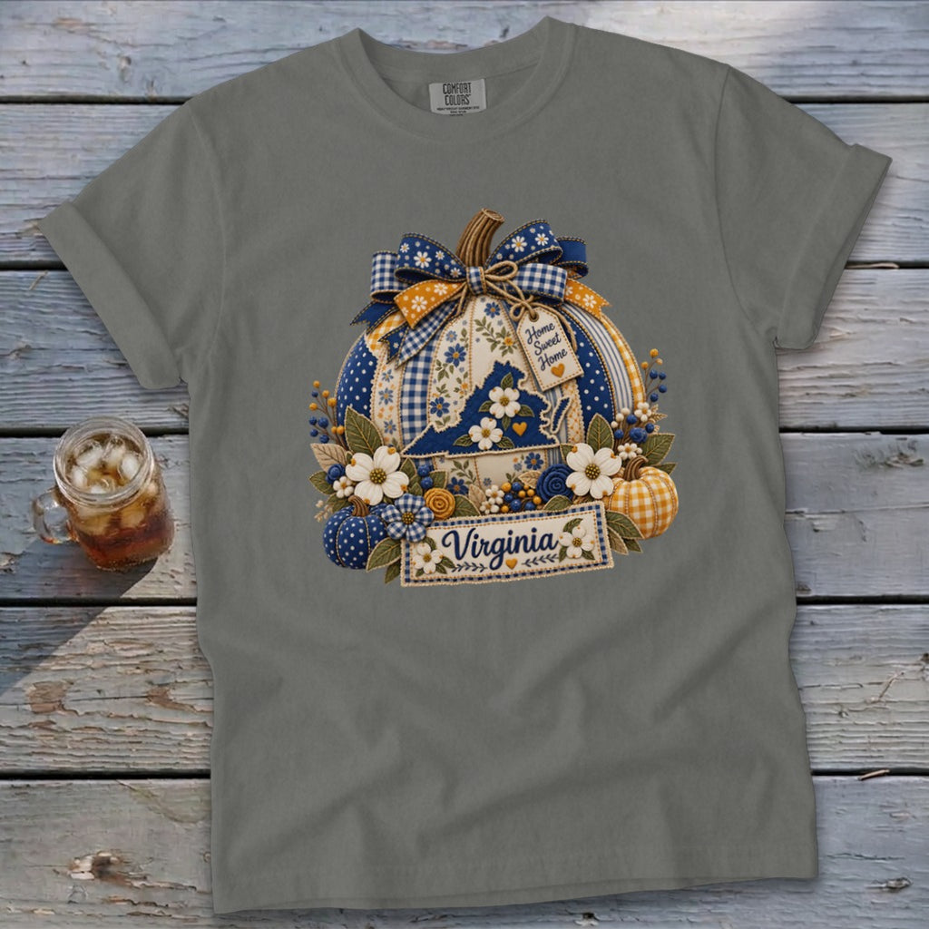 Virginia Faux Patchwork Pumpkin Signature Tee