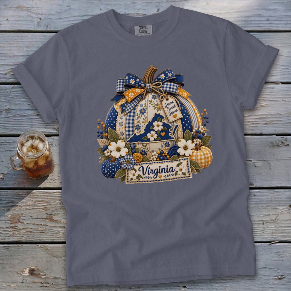 Virginia Faux Patchwork Pumpkin Signature Tee