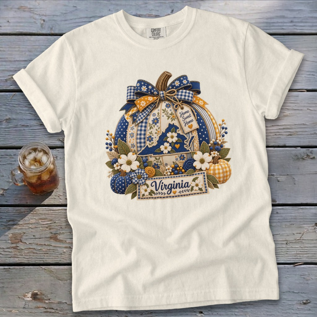 Virginia Faux Patchwork Pumpkin Signature Tee