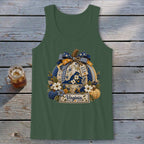 Virginia Faux Patchwork Pumpkin Tank Top