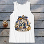 Virginia Faux Patchwork Pumpkin Tank Top