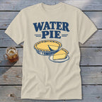 T-shirt with "WATER PIE" text above a drawing of a pie and a slice of pie.