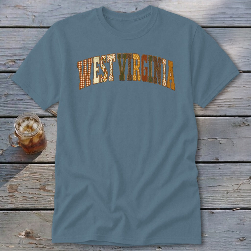 West Virginia Faux Embroidery Letters Classic Tee