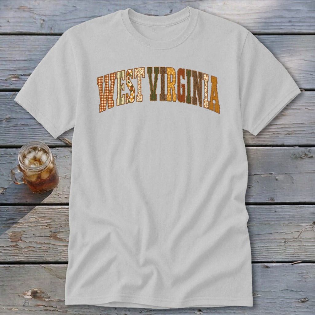 West Virginia Faux Embroidery Letters Classic Tee