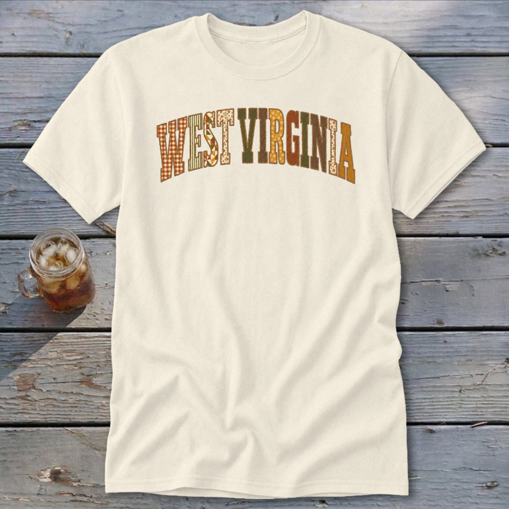 West Virginia Faux Embroidery Letters Classic Tee