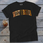 West Virginia Faux Embroidery Letters Signature Tee