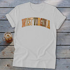 West Virginia Faux Embroidery Letters Softstyle Tee