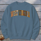 West Virginia Faux Embroidery Letters Sweatshirt