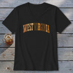 West Virginia Faux Embroidery Letters V-neck