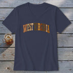 West Virginia Faux Embroidery Letters V-neck