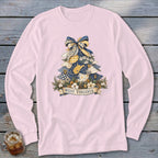West Virginia Faux Patchwork Christmas Tree Long Sleeve Tee