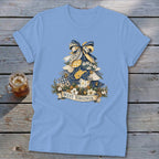 West Virginia Faux Patchwork Christmas Tree Softstyle Tee