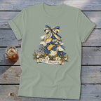 West Virginia Faux Patchwork Christmas Tree Softstyle Tee