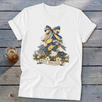 West Virginia Faux Patchwork Christmas Tree Softstyle Tee
