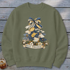 West Virginia Faux Patchwork Christmas Tree Sweatshirt