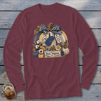 West Virginia Faux Patchwork Pumpkin Long Sleeve Tee