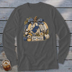 West Virginia Faux Patchwork Pumpkin Long Sleeve Tee