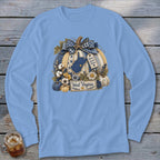 West Virginia Faux Patchwork Pumpkin Long Sleeve Tee