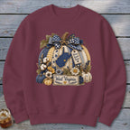 West Virginia Faux Patchwork Pumpkin Sweatshirt