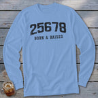 Zip Code Born & Raised Long Sleeve Tee