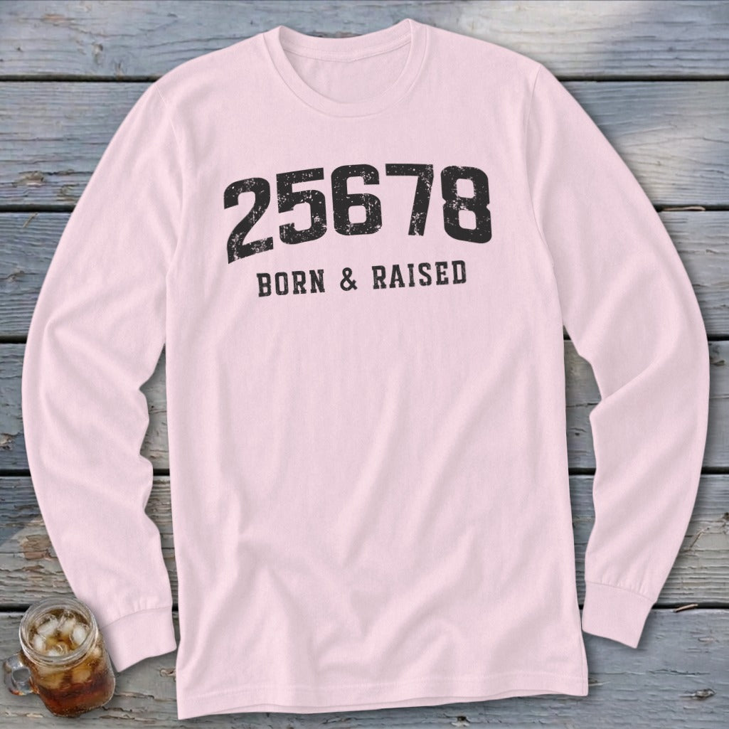 Zip Code Born & Raised Long Sleeve Tee