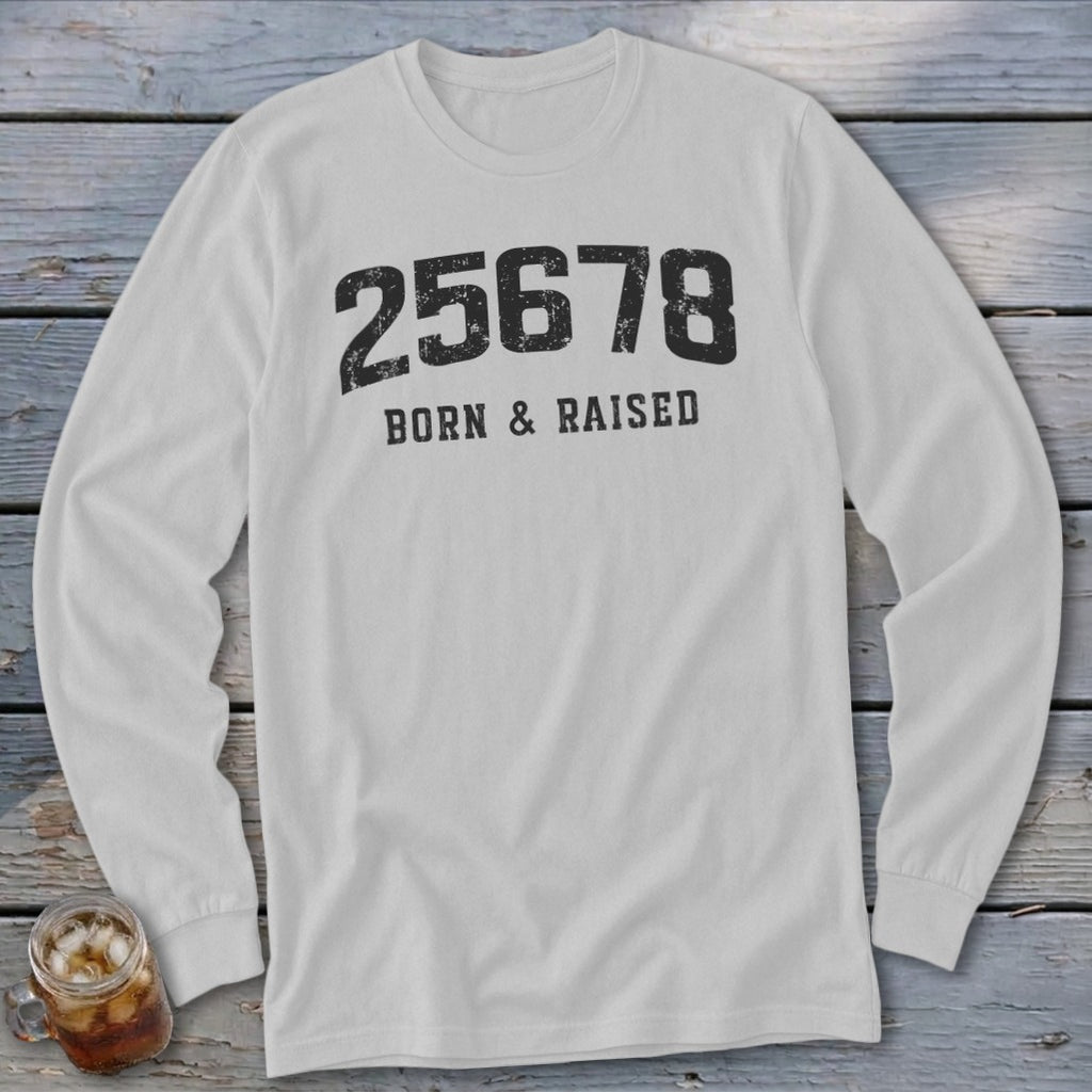 Zip Code Born & Raised Long Sleeve Tee