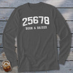 Zip Code Born & Raised Long Sleeve Tee