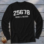 Zip Code Born & Raised Long Sleeve Tee