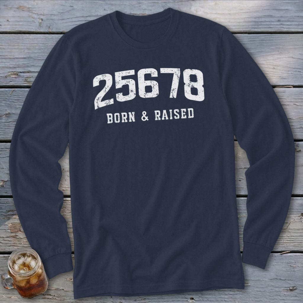 Zip Code Born & Raised Long Sleeve Tee
