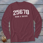 Zip Code Born & Raised Long Sleeve Tee