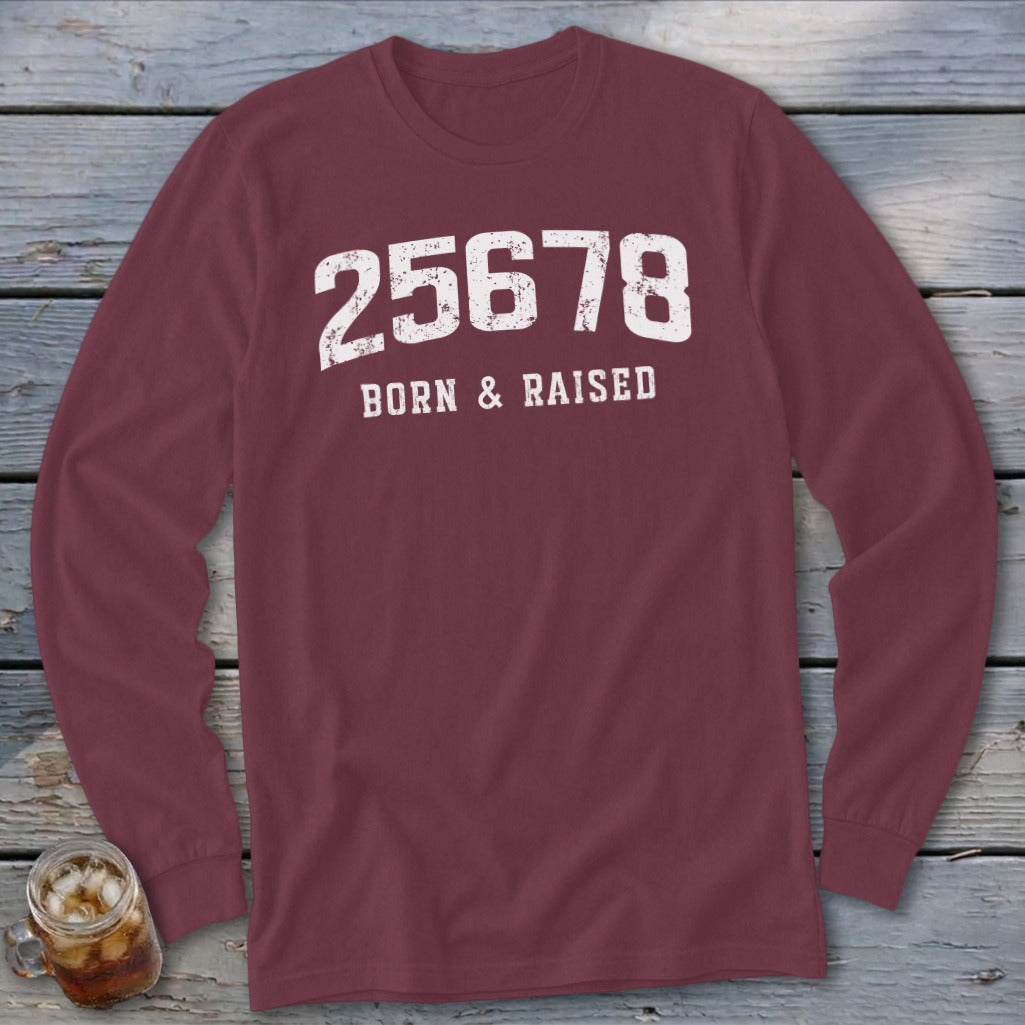 Zip Code Born & Raised Long Sleeve Tee