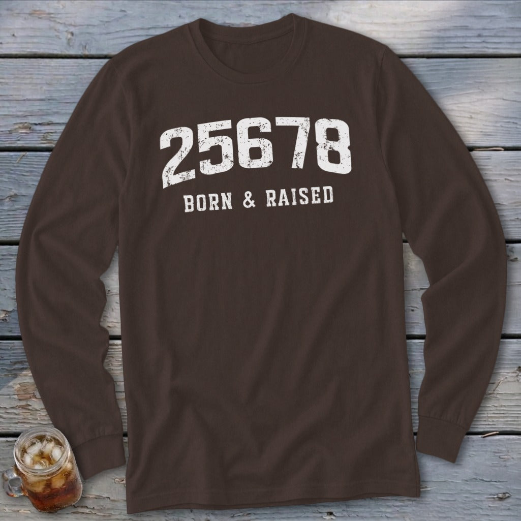 Zip Code Born & Raised Long Sleeve Tee