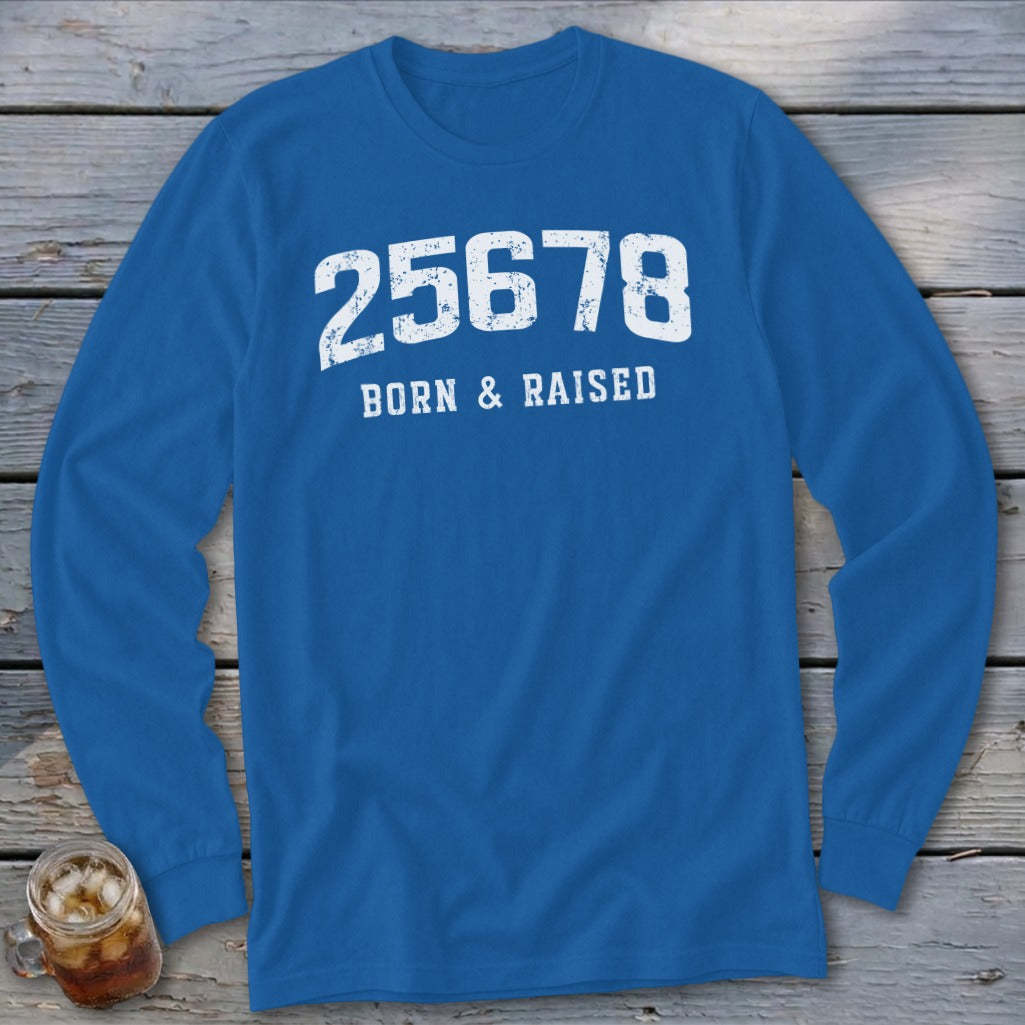Zip Code Born & Raised Long Sleeve Tee