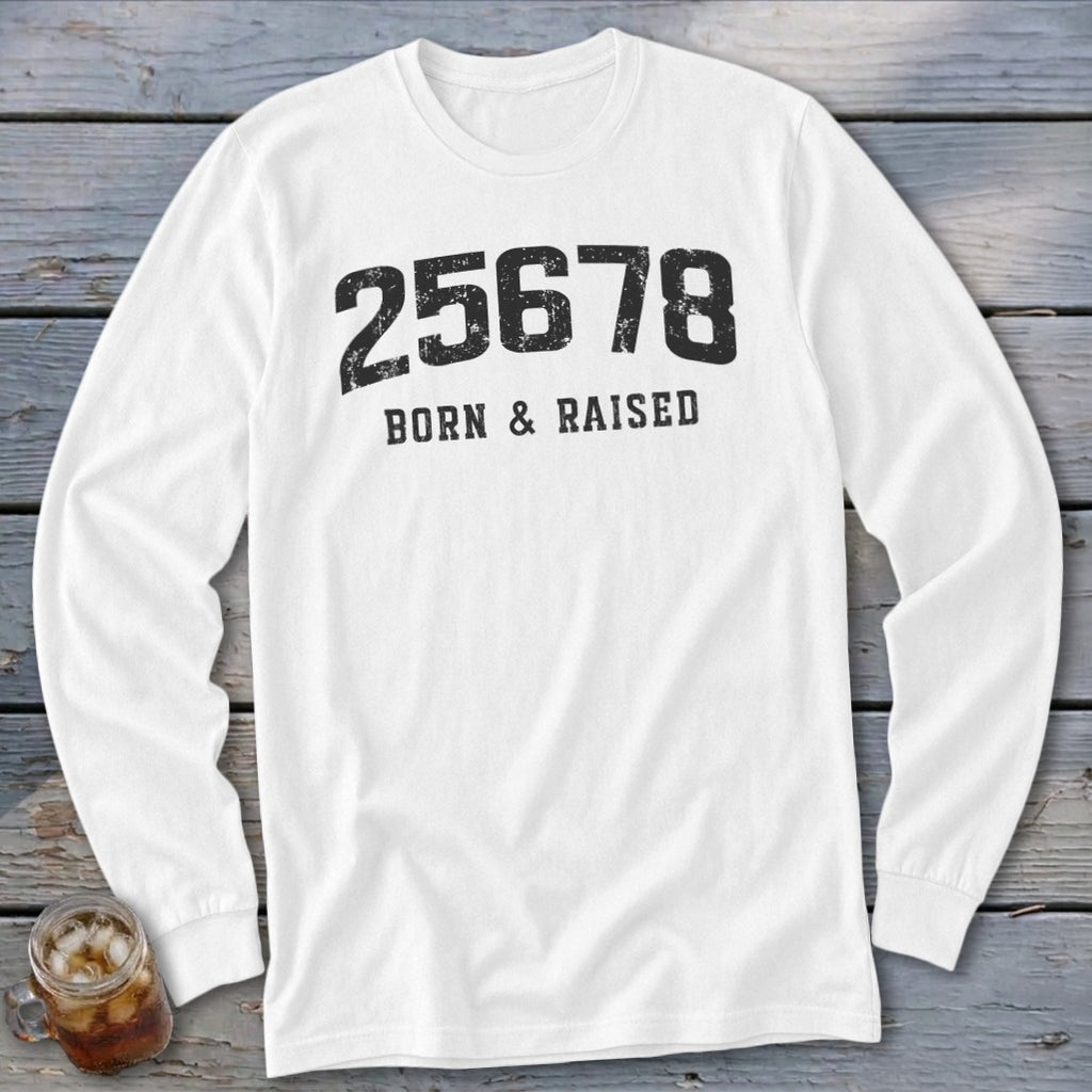Zip Code Born & Raised Long Sleeve Tee