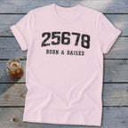 Zip Code Born & Raised Softstyle Tee