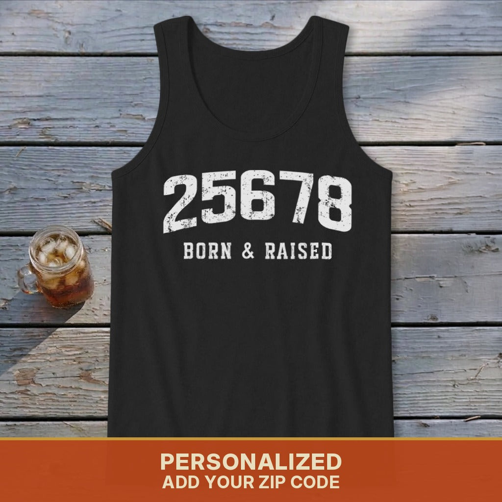 Zip Code Born & Raised Tank Top