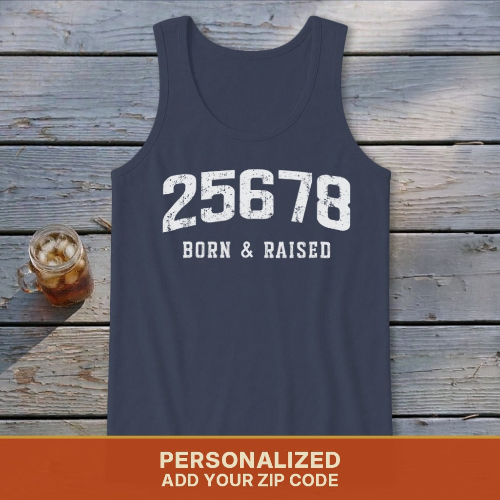 Zip Code Born & Raised Tank Top