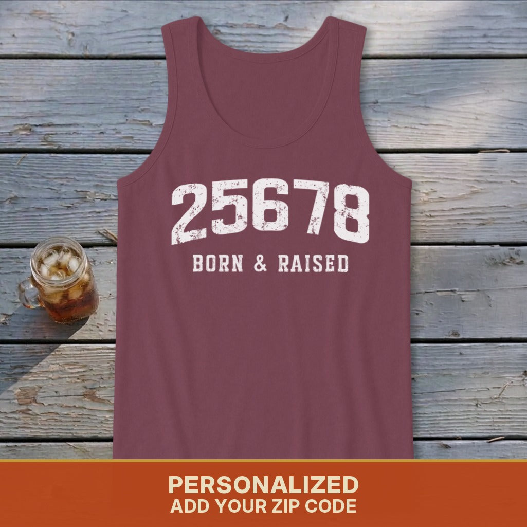 Zip Code Born & Raised Tank Top