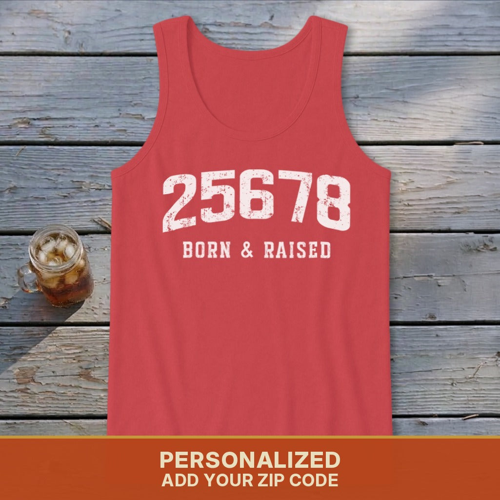 Zip Code Born & Raised Tank Top
