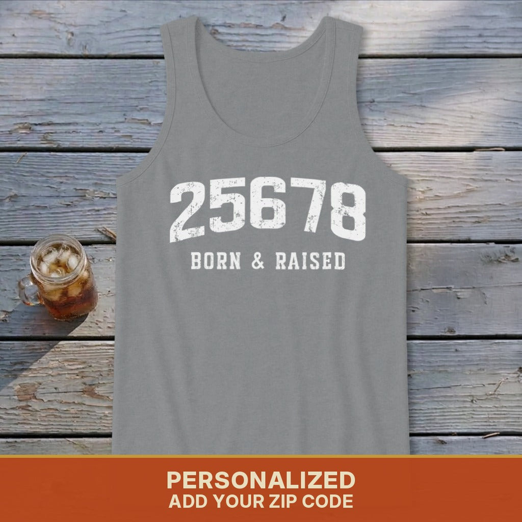 Zip Code Born & Raised Tank Top
