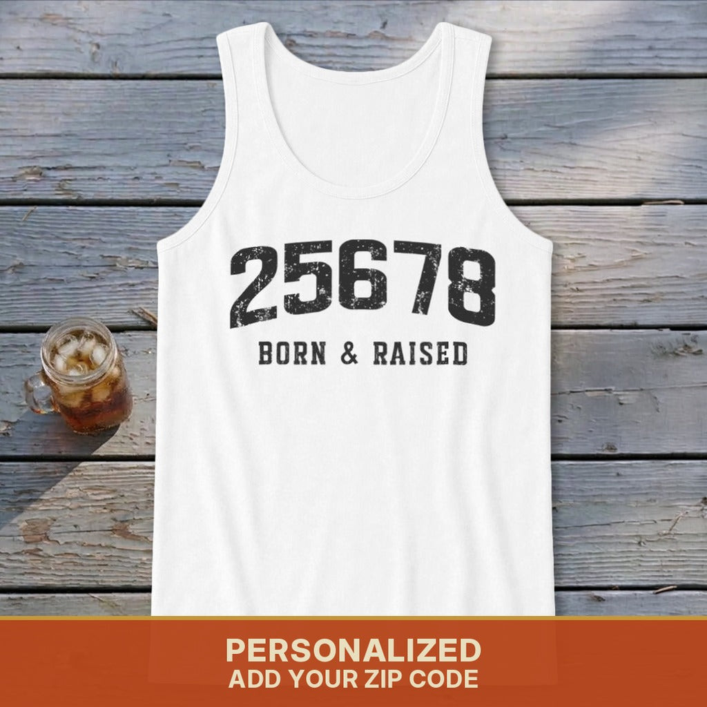 Zip Code Born & Raised Tank Top