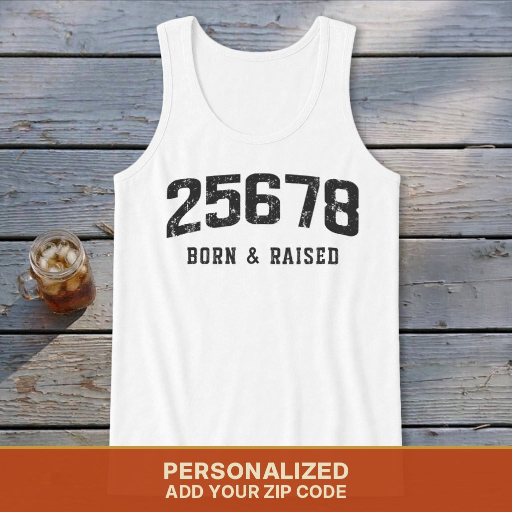 Zip Code Born & Raised Tank Top
