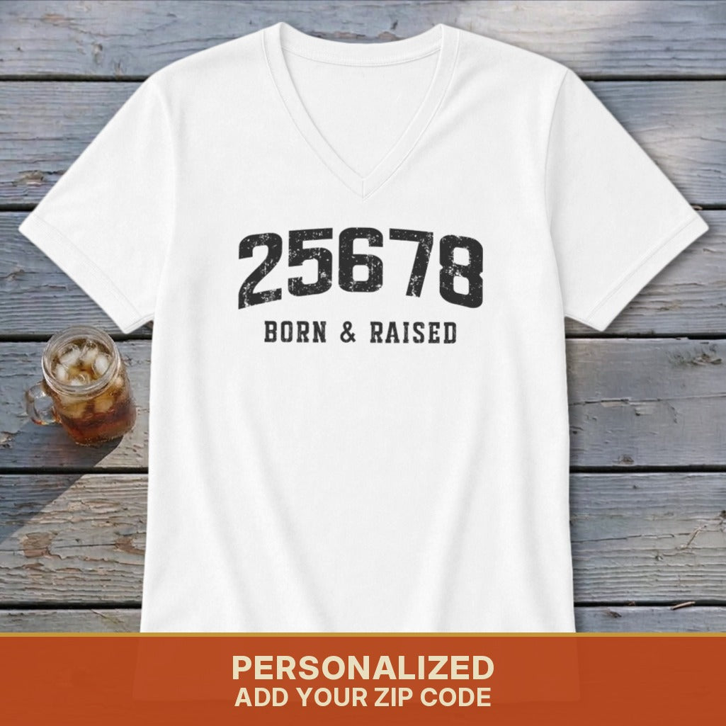 Zip Code Born & Raised V-neck