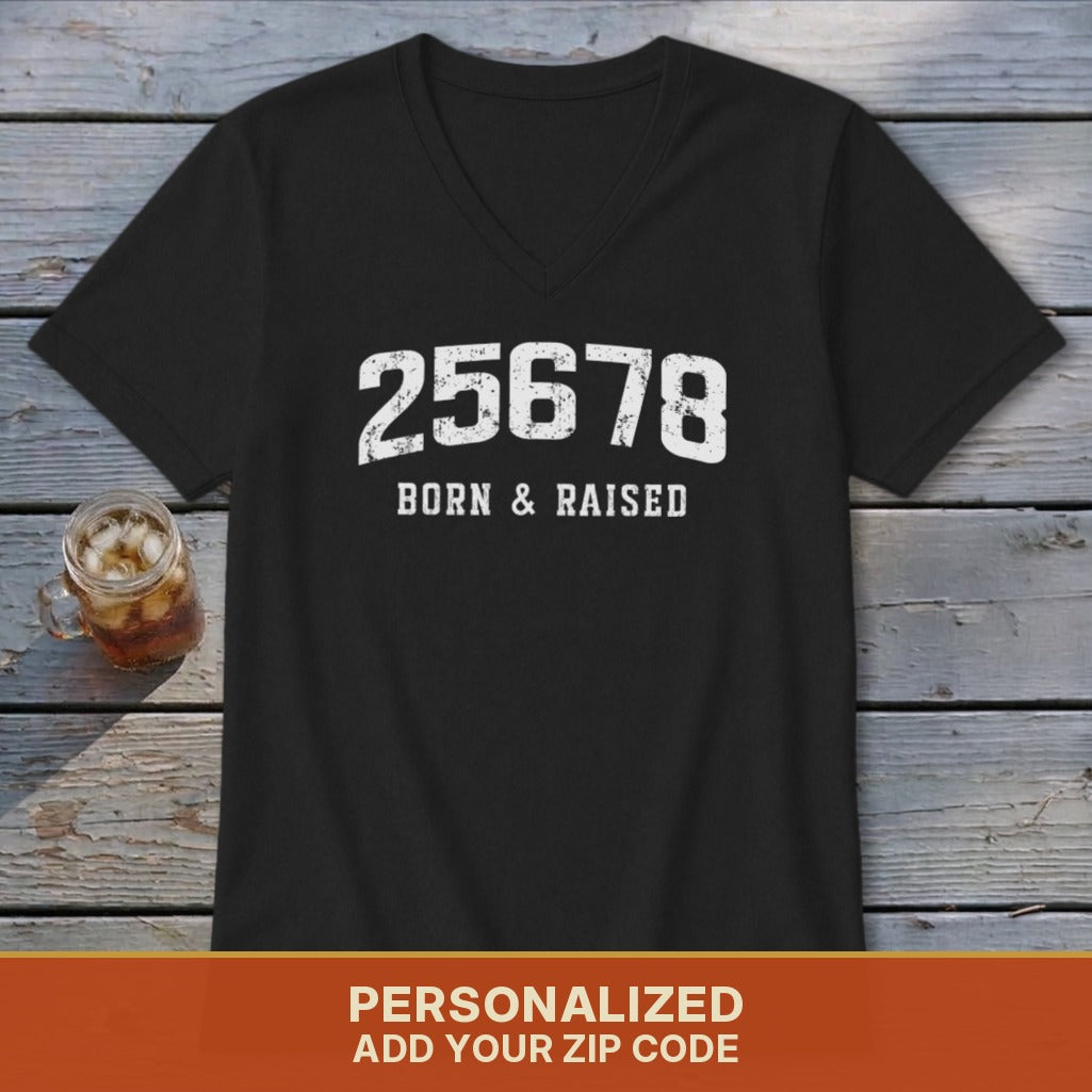 Zip Code Born & Raised V-neck