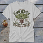 White t-shirt with "Ramp Season" graphic featuring ramps, dates, and text.