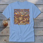 Light blue t-shirt featuring "Echoes from the Ridge" and Appalachian music design.