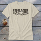 Cream t-shirt with "APPALACHIA #Georgia" printed in dark grey.